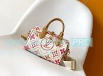 Copy L--V Monogram Speedy Bandoulière 20 Handbag Coral Color